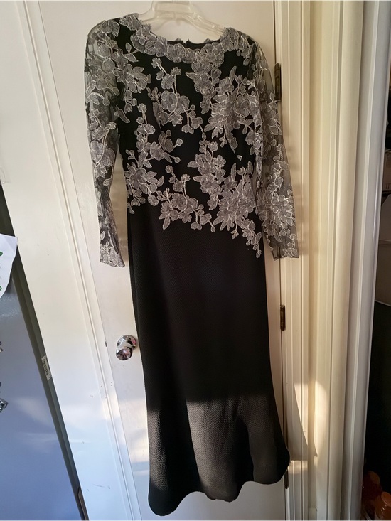 Tadashi Shoji Dresses & Skirts - Tadashi Shoji Black Gown with Silver Lace Appliqué | Mother-of-the-bride Dress